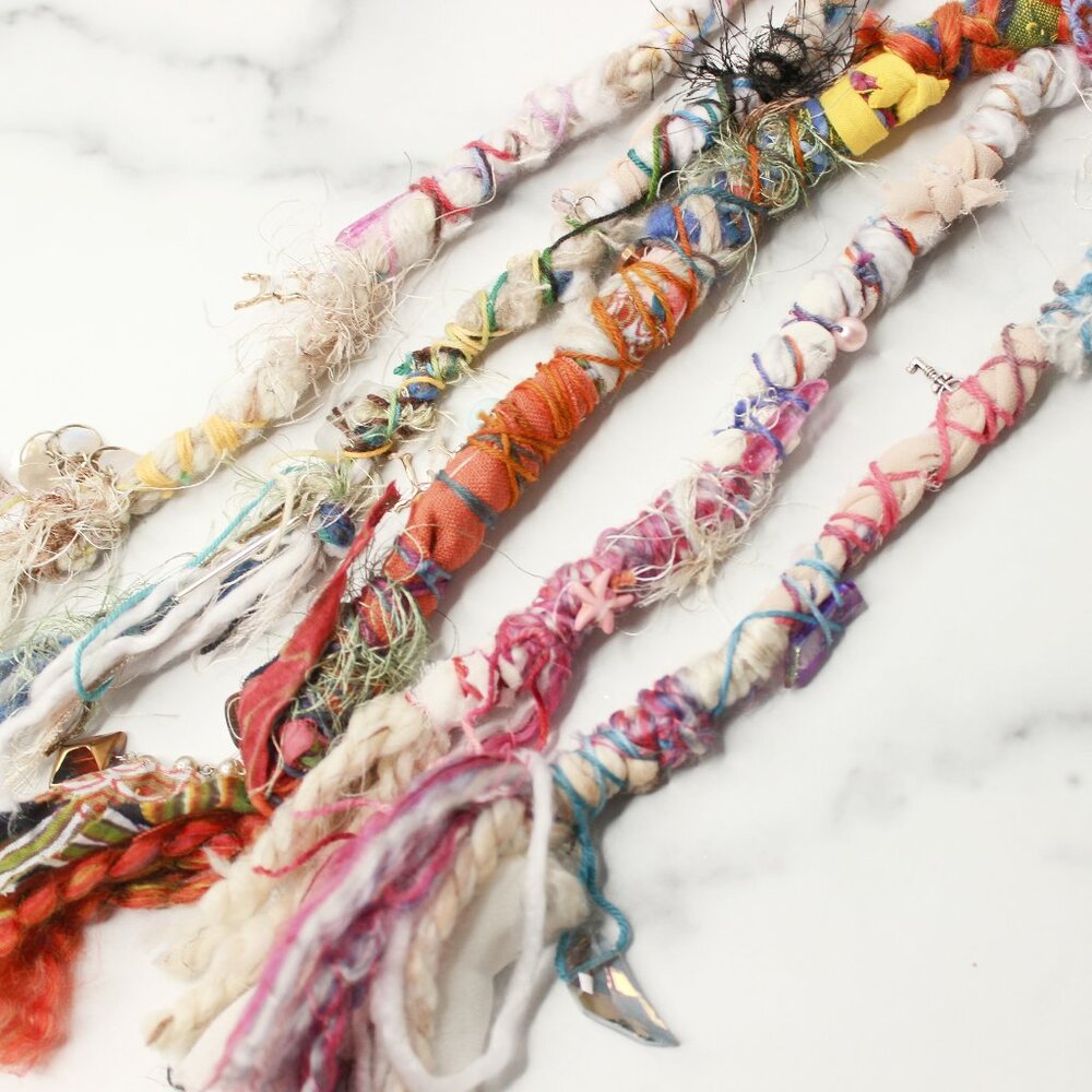 Dreadlock Hair Wrap Set of Five - Hair Jewelry Beachy Fiber Wraps